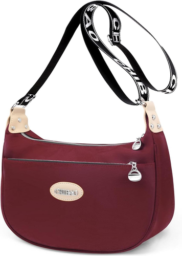 Borsa a tracolla da donna, multi tasca, impermeabile, in nylon