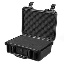 Waterproof Hard Case with DIY Customizable Foam Insert - 11 x 9 x 5in Black