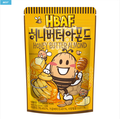 HBAF Honey Butter Almond  Addictive Flavored Almonds 120g/190g Fresh from Korea