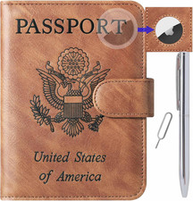 Airtag Passport Holder for Travel, Rfid Passport Cover Wallet