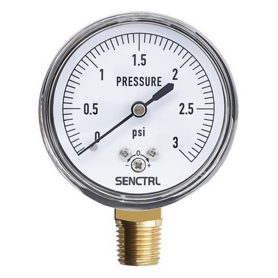 #ad #ad 030 Inches Of Water Column Gauge Low Pressure Capsule Gauge 21 2 Dial Size 1 4 $25.91