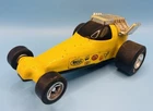Vintage Tonka Yellow Dragster Wheely Pressed Steel Toy Car, Playworn