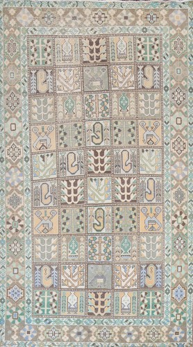 Garden Design Area Rug 5x9 Ft Handmade Geometric Wool Carpet Vintage Tribal Rug