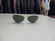 Ray-ban Aviator Cockpit Rb3362 Tg 59 Oro Lenti Verde Ottime Condizioni C981