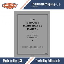 1934 Plymouth Maintenance Manual