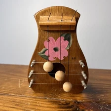 Hand painted Wooden Door Hanger Harp 