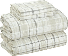 4 Piece 100 Cotton Flannel Sheets Twin Size Bed Set - Warm Extra Soft, High G