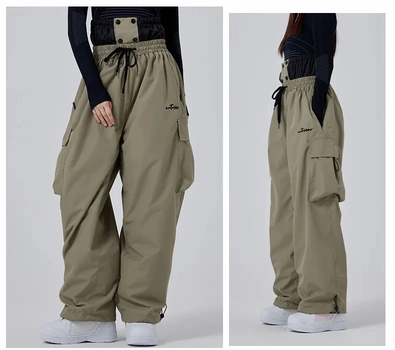 Hombres Mujeres Pantalones de Esquí Sueltos Impermeables 15000 Pantalones de Snowboard Sueltos a Prueba de Viento Foto 3 de 4