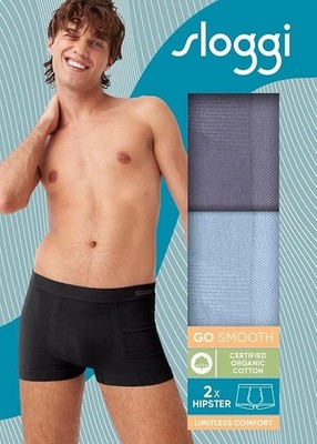 Sloggi 2 Pack Men's GO Smooth Hipster Brief, Blue Light Combination, Size XXL