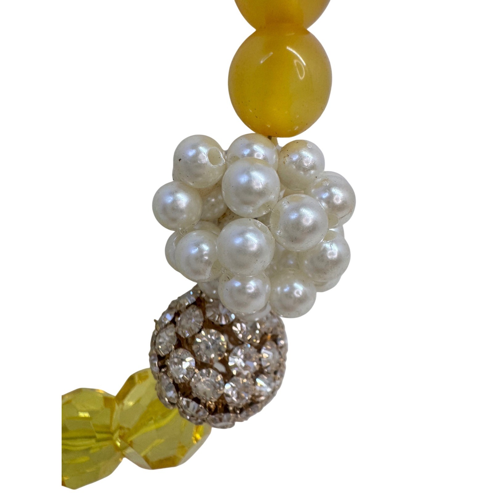 C1946 Statement Necklace Chunky Yellow White Gold… - image 3