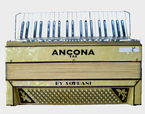 Ancona By Soprani Accordion w/ Original Case - Vintage