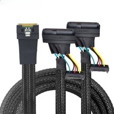 Slimline SAS SFF-8654 8i 74Pin to 2X SFF-8639 U.2 15Pin High Speed Server Cable