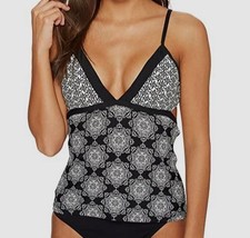 Ella Moss Women's Black Medallion Melody Tankini Top Swimwear Size XS