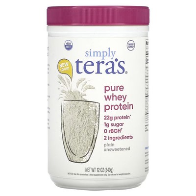 2 X Simply Tera's, Pure Whey Protein, Plain, Unsweetened, 12 oz (340 g)