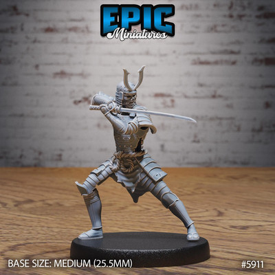 Animated Samurai Armor  - Three poses available - True 28/32mm Scale - Epic