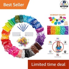 Rubber Band Bracelet Making Kit 26 Colors 12730 Pcs 500 Clips 6 Hooks DIY Craft