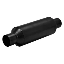 Outlaw 409 Exhaust Muffler SS Round Race Black Exhaust Muffler 2.5" Center ID,