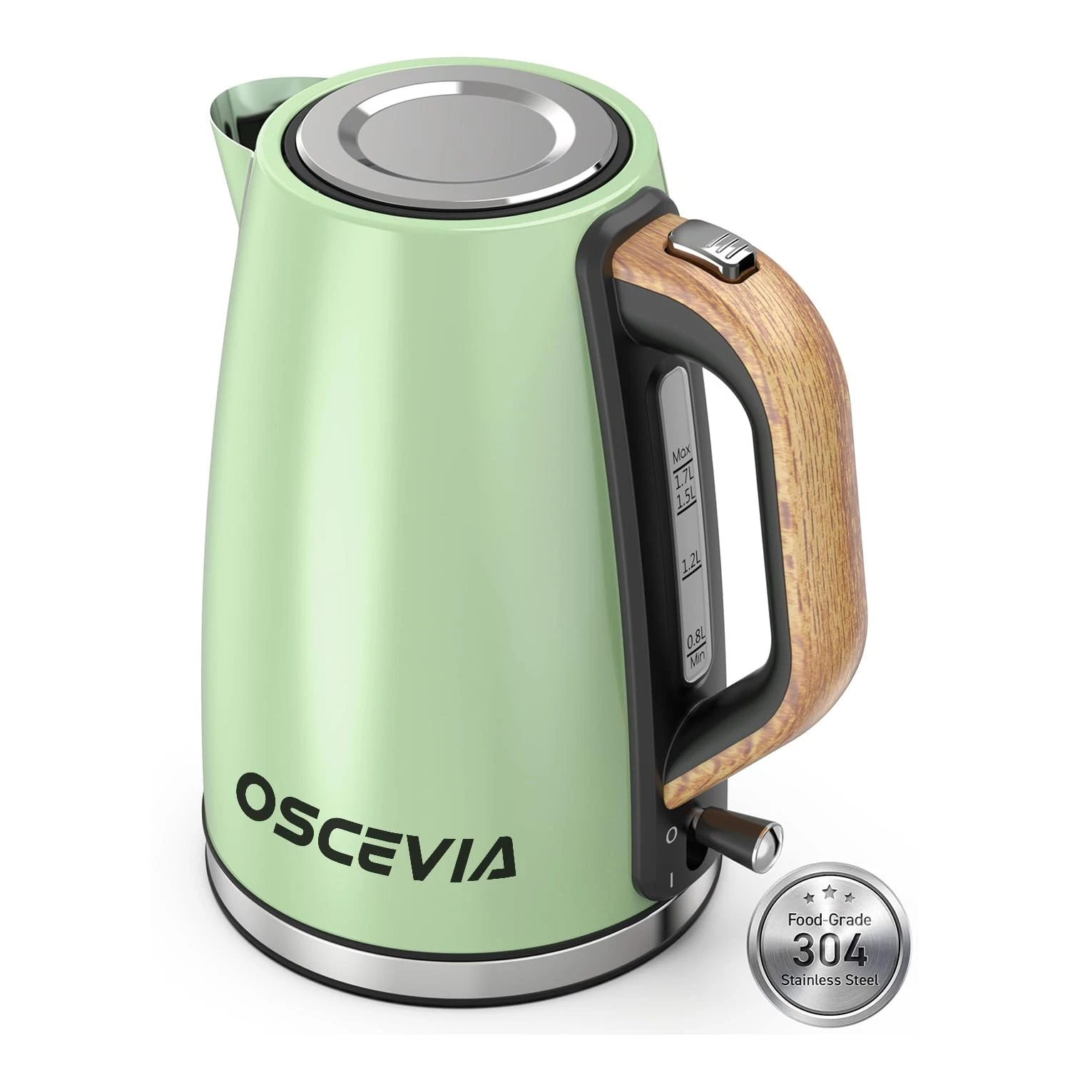 Electric Kettle for Boiling Water, 1.7L Visual Water Window Stainless Steel E...