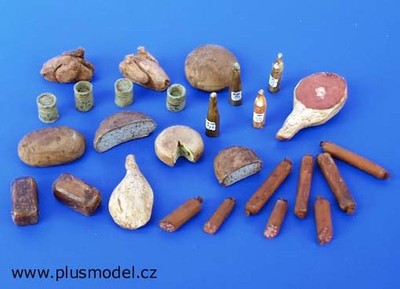 PLUS MODEL - Miniaturlebensmittel zum Bemalen für Diorama 27 Stück - 1/35 - P...