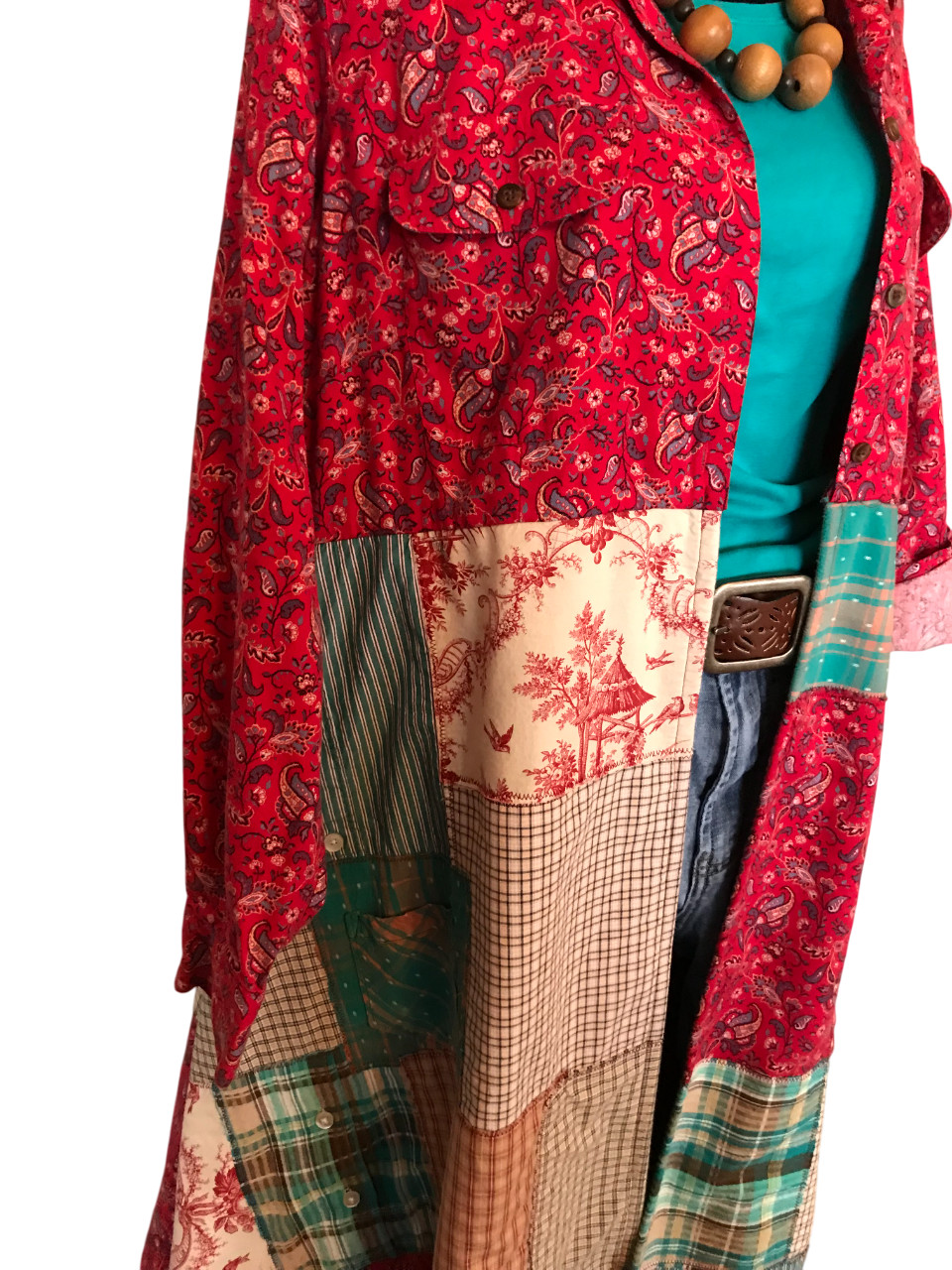 Handmade Boho Patchwork Duster: Heavyweight Hippi… - image 3