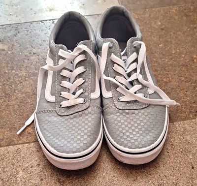 VANS Herren Old Skool Low Top Sneaker Schnürung Grau/Weiß Karomuster EU 38