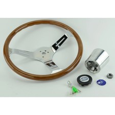 Steering Wheel Kit 23mm Wood Grip 15 Diameter 3 Dish Dunebuggy Vw