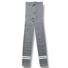 Girls Fleece Lined Footless Tights Gray Silver Size 6 7
