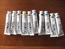 10 Tubes Golden Heavy Body Acrylic Paint 2oz. Assorted Colors