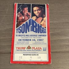 MIKE TYSON vs TYRELL BIGGS FULL TICKET 1987 TRUMP PLAZA ATLANTIC CITY
