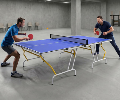Tischtennisplatte in Viertel Klappbar Tischtennistisch Mit 2 Tischtennisschläger