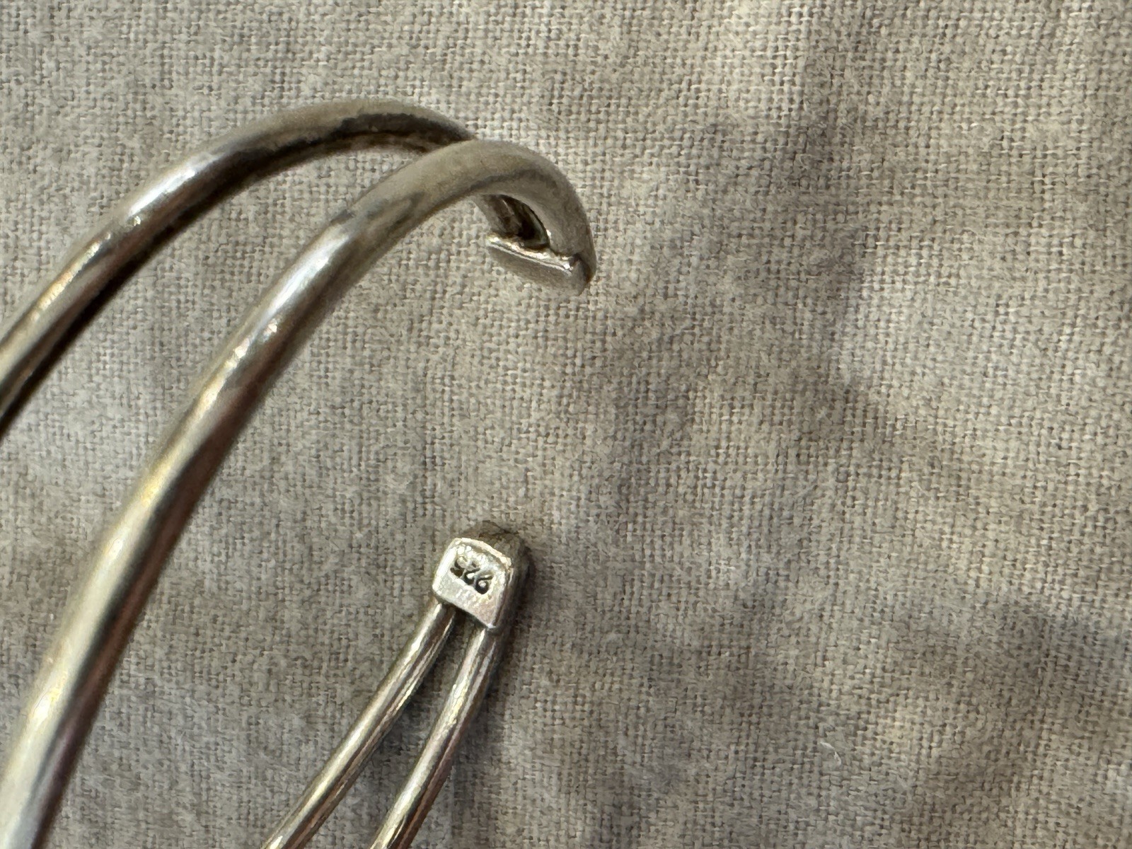 Solid Sterling Silver Modernist Cuff Bracelet, Si… - image 7