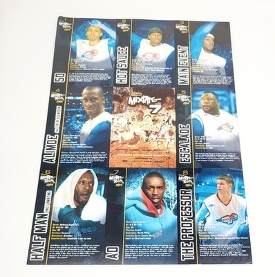AND1 Mixtape Tour 2004 Uncut Sheet 9 Cards Escalade Half Man 50