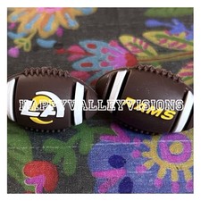 2 Piece LOS ANGELES Football Team Silicone Focal Beads DIY Jewelry Pens 