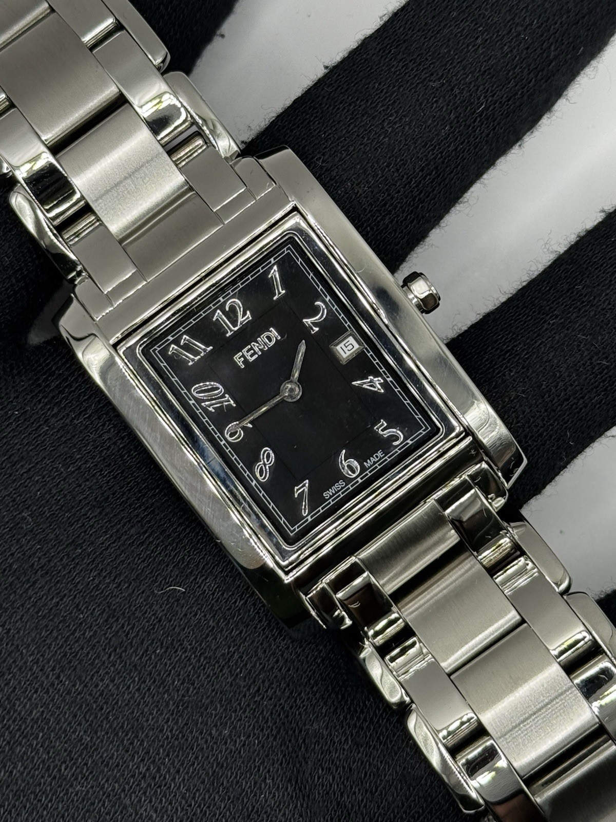 Fendi Loop Stainless Steel Rectangular Watch - 37… - image 1