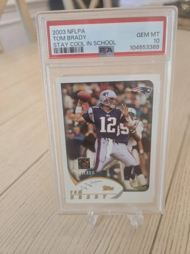 2003 NFLPA Topps Stay Cool in School Tom Brady PSA 10 New England Patriots 🔥🔥