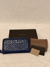 Bottega Veneta Intrecciato Ostrich Leather Zip-Around Wallet