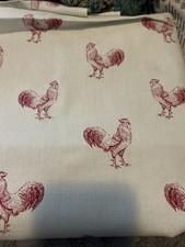 French Country Red Rooster Fabric 2 Yards+, 58” Wide- Heavy- New Other- Read!