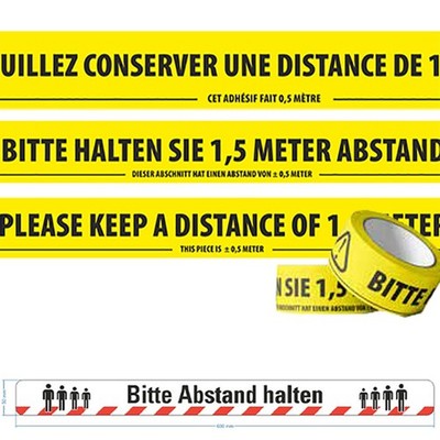 Papyrus Klebeband ''BITTE HALTEN SIE 1,5 METER ABSTAND'' 50 mm x 66 m
