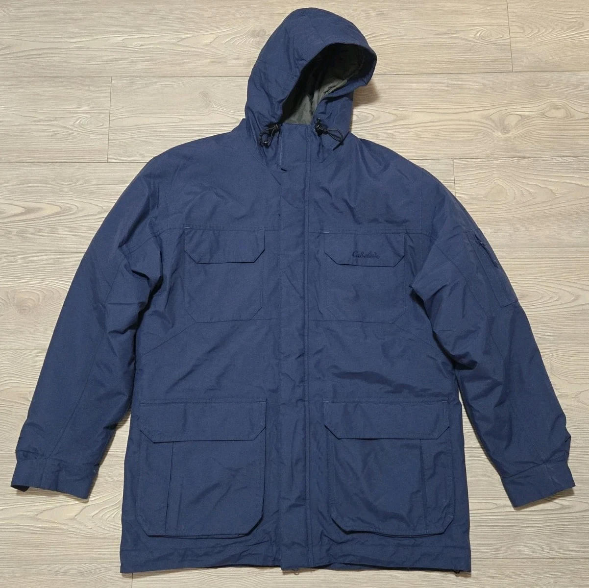 Cabela's Gore Tex Jacket Mens Large Navy Blue Hooded Fishing Shell Coat Heavy
Opens in a new window