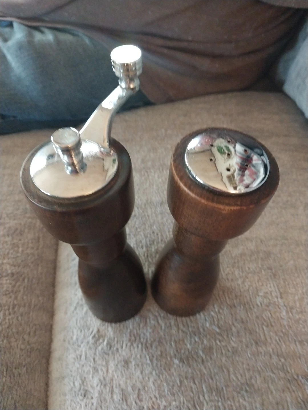 Vintage Wooden Salt Shaker and A Pepper Mill Grinder