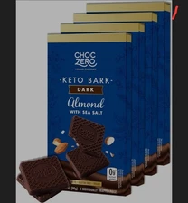 ChocZero's Keto Bark Dark Chocolate Almonds with Sea Salt Sugar-Free,  Low-Carb