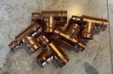 22 x 15 x 22mm Solder Ring Copper 3 way unequal T 5 pack