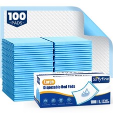 100 Count Disposable Beds Pads,23"x36" Waterproof 23"x36" 100 Count , Blue