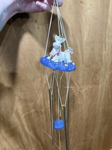 Vintage Unique 1995 Celestial Unicorn Blue Metal Wind Chime NOS
