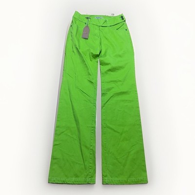 Alcott Damen Jeans Gr. 42 Neu Neon Grün Lime Y2K Bootcut Wide Leg NWT