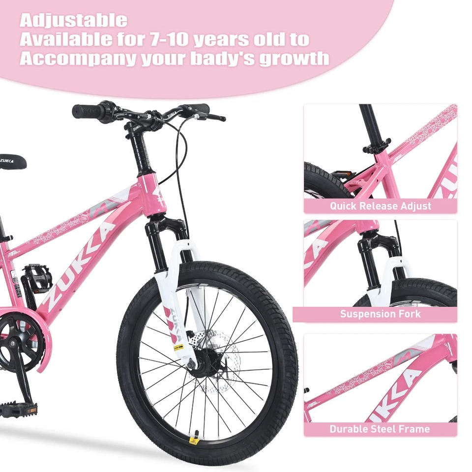 Bicicleta de Montaña ZUKKA, MTB de 20 Pulgadas para Niños y Niñas Edad 7-10 Años,Múltiples Colores Foto 2 de 4