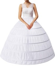 Crinoline Petticoat 6 Hoop Skirt for Women Underskirt Ball Gown Wedding Petti...