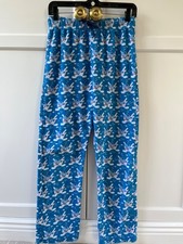 Vineyard Vines Boys Pajamas Hockey Themed Light Blue Fleece Pant Size XL 18