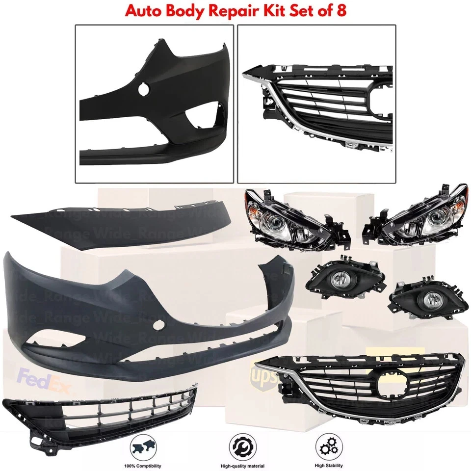 Kit de montaje de rejilla y cubierta de parachoques delantero fascia pintable para Mazda 6 2014-2017 Foto 2 de 4