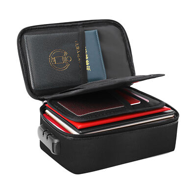 Fireproof Document Box With Lock 3-Layer Fireproof Document Bag Waterproof Bag